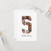 Zwart en Wit Nummer 5 Foto Collage Kaart (Voorkant / Achterkant in situ)