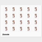 Zwart en Wit Nummer 5 Foto Collage Vierkante Sticker (Vel)