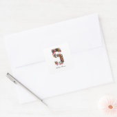 Zwart en Wit Nummer 5 Foto Collage Vierkante Sticker (Envelop)