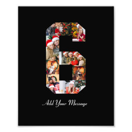 Zwart en Wit Nummer 6 Foto Collage Afdruk
