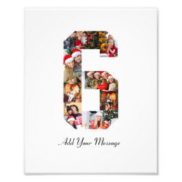 Zwart en Wit Nummer 6 Foto Collage Afdruk