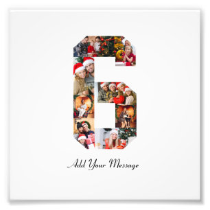 Zwart en Wit Nummer 6 Fotocollage Foto Afdruk