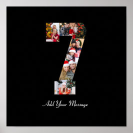 Zwart en Wit Nummer 7 Foto Collage Poster