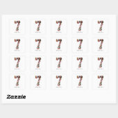 Zwart en Wit Nummer 7 Foto Collage Vierkante Sticker (Vel)