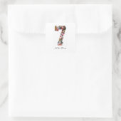 Zwart en Wit Nummer 7 Foto Collage Vierkante Sticker (Tas)
