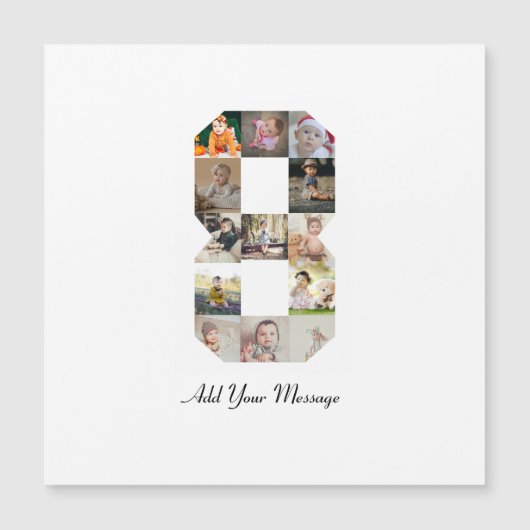 Zwart en Wit Nummer 8 Foto Collage (Voorkant)