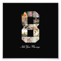 Zwart en Wit Nummer 8 Foto Collage