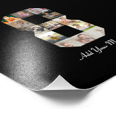 Zwart en Wit Nummer 8 Foto Collage Afdruk (Hoek)