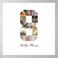 Zwart en Wit Nummer 8 Foto Collage