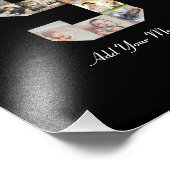 Zwart en Wit Nummer 9 Foto Collage Afdruk (Hoek)