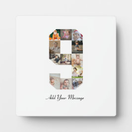 Zwart en Wit Nummer 9 Foto Collage Fotoplaat