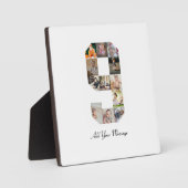 Zwart en Wit Nummer 9 Foto Collage Fotoplaat (Voorkant)