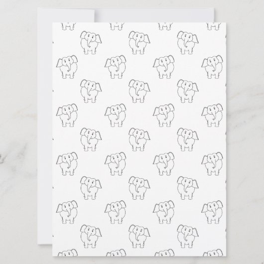 Zwart en wit olifantenpatroon. kaart (Achterkant)