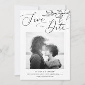 Zwart en wit olijf bruiloft | Italiaanse foto Save The Date (Voorkant)