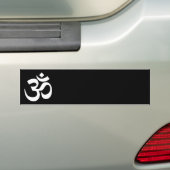 Zwart en wit Om-symbool Bumpersticker (Op auto)