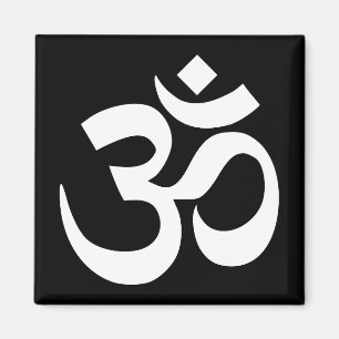 Zwart en wit Om-symbool Magneet