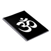 Zwart en wit Om-symbool Notitieboek (Rechterzijde)