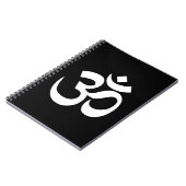 Zwart en wit Om-symbool Notitieboek (Linkerzijde)