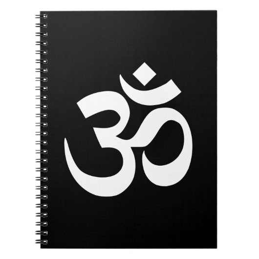 Zwart en wit Om-symbool Notitieboek (Voorkant)