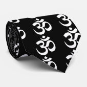 Zwart en wit Om-symbool Stropdas (Opgerold)