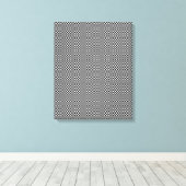 Zwart en wit omcirkelvormig blaasdoek met optische canvas afdruk (Insitu (Houten vloer))