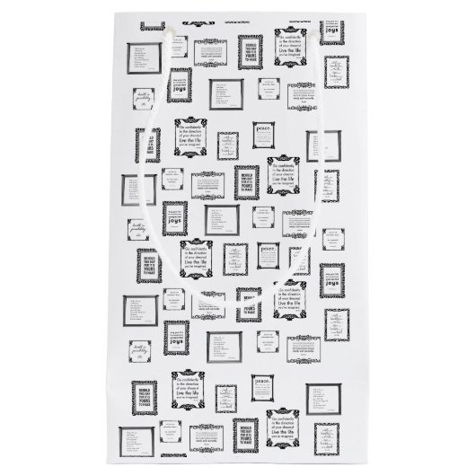 Zwart en wit omlijnd omhulde citaten Patroontas Klein Cadeauzakje (Voorkant)