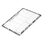 Zwart en Wit Ongedateerde Verticale Weekplanner Notitieblok (Schuin)