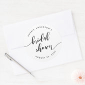 Zwart en Wit Ontspannen Bruidsmeisjesfeest Script Ronde Sticker (Envelop)