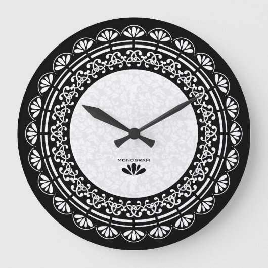 Zwart en wit  ontwerp grote klok (Voorkant)