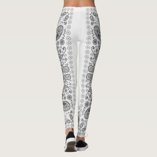 Zwart en wit ontwerp leggings (Achterkant)