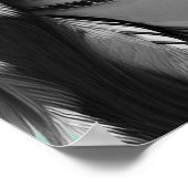 Zwart en wit op Blauwgroen indianen Poster (Hoek)