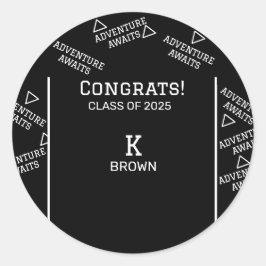 Zwart en wit op maat ronde sticker