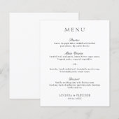 Zwart en wit oud geld elegant trouwmenu (Voorkant / Achterkant)