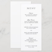 Zwart en wit oude geld elegante trouwdag menu (Voorkant / Achterkant)