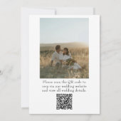 Zwart En Wit Oude Geld Foto QR Code Huwelijk Kaart (Achterkant)