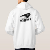 Zwart en wit P1 Hoodie (Achterkant)