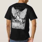 Zwart en wit paard t-shirt (Achterkant)