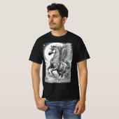 Zwart en wit paard t-shirt (Voorkant volledig)