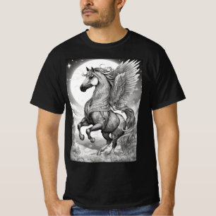Zwart en wit paard t-shirt