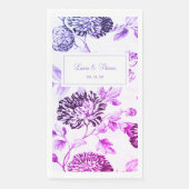  zwart en wit Paars Violet Floral bruiloft Servet (Voorkant)