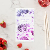  zwart en wit Paars Violet Floral bruiloft Servet (Insitu)