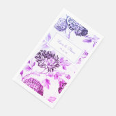  zwart en wit Paars Violet Floral bruiloft Servet (Hoek)