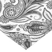 Zwart en wit paisley korte tafelloper (Hoek)