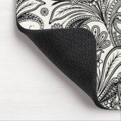 Zwart en wit paisley muismat (Hoek)
