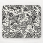 Zwart en wit paisley muismat (Voorkant)
