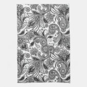 Zwart en wit paisley theedoek (Verticaal)