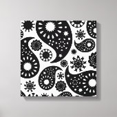 Zwart en wit paisleypatroon. canvas afdruk (Voorkant)