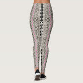 Zwart en wit paneel met roze Leggings (Achterkant)