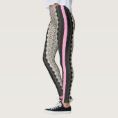 Zwart en wit paneel met roze Leggings (Links)