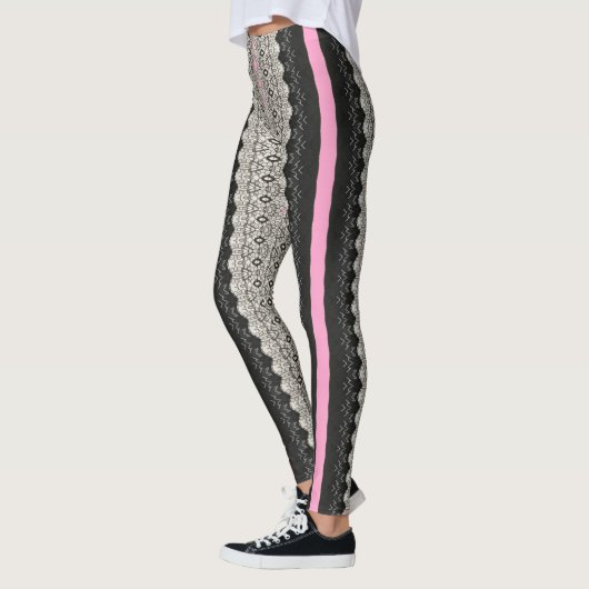Zwart en wit paneel met roze Leggings (Links)